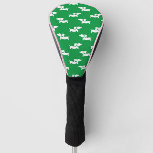 Golf Playing Dachshund Mum Green & Pink Head Cover