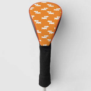Golf Playing Dachshund Mum Orange Head Cover
