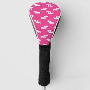 Golf Playing Dachshund Mum Pink  Golf Head Cover