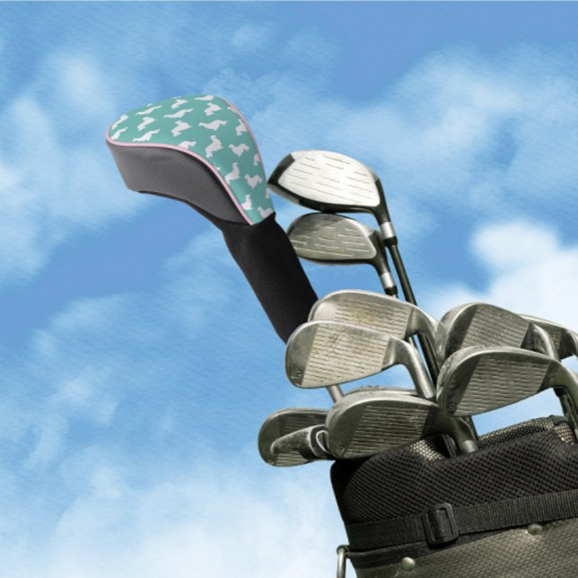 Golf Playing Dachshund Robins Egg Gift Golf Head Cover (Creator Uploaded)