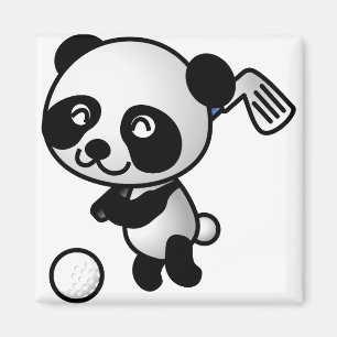 Golf Playing Panda Magnet