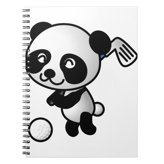 Golf Playing Panda Notebook (Front)