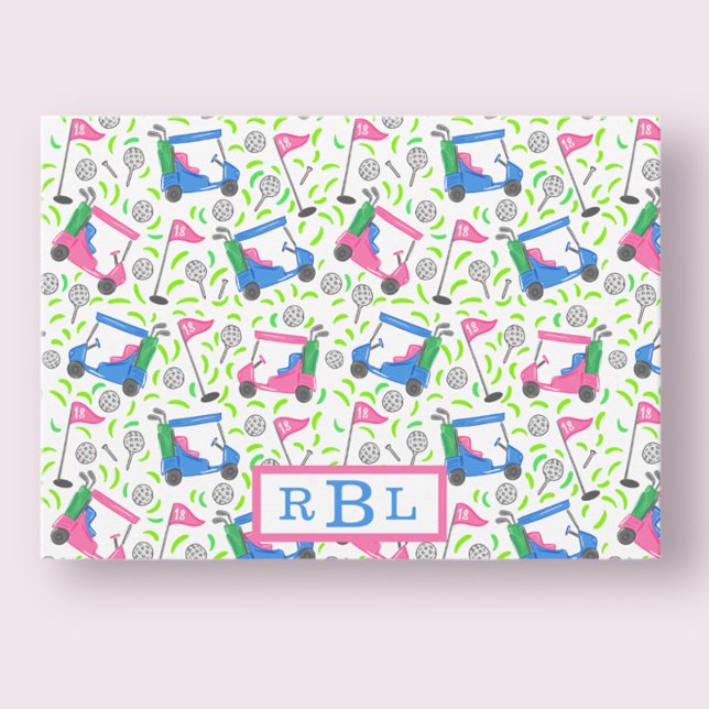 Golf Preppy Three Letter Monogram Card (Creator Uploaded)