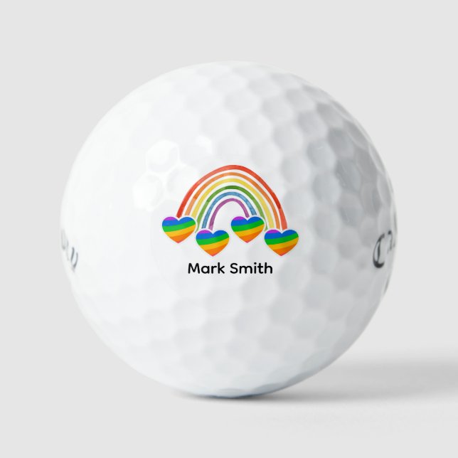 Golf Pride Month Golf Rainbow Celebration Balls (Front)