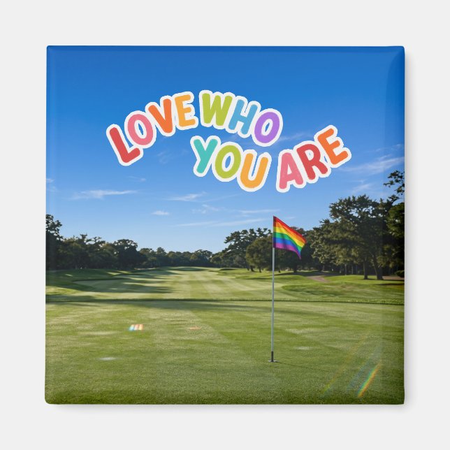 Golf Pride on golf course rainbow themed Magnet (Front)