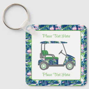 Golf Print Golf Cart Key Ring