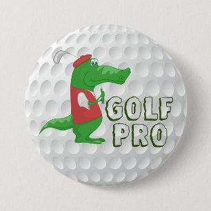 Golf Pro Alligator 7.5 Cm Round Badge