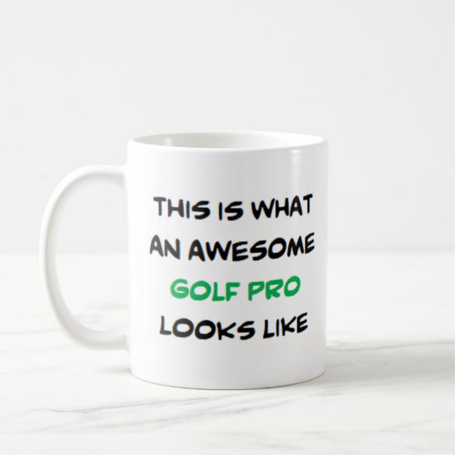 golf pro, awesome coffee mug (Left)