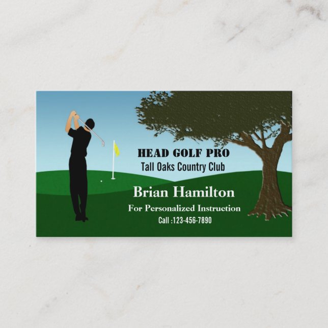 Golf Pro Instructor Business Card (Front)