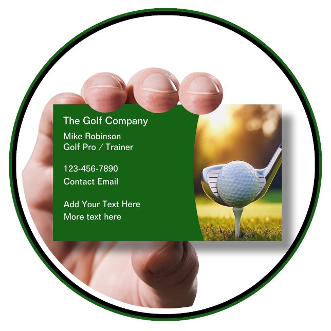 Golf Pro Trainer And Instructor Business Cards (Creator Uploaded)