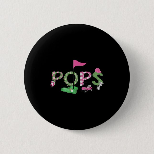 Golf Ps Nk Hole In One Golf 1st Birthday Girl  6 Cm Round Badge (Front)