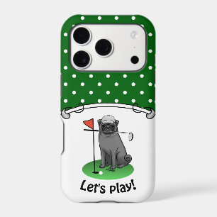 Golf Pug Playing Golf (black) Cute Dog Funny