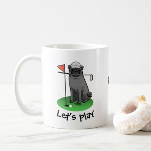 Golf Pug Playing Golf (black) Cute Dog Funny Coffee Mug