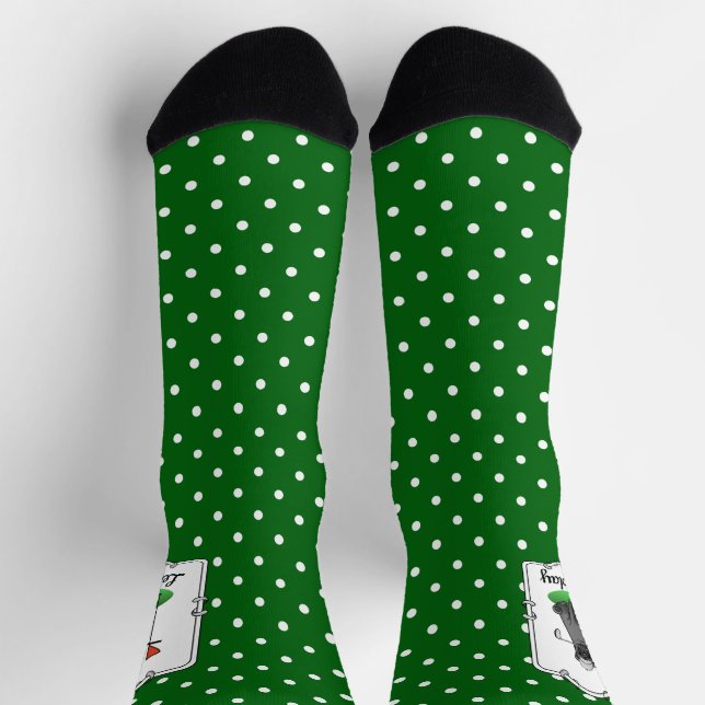 Golf Pug Playing Golf (black) Cute Dog Funny Socks (Top)