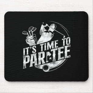 Golf Pun Vintage It's Time To Par Tee Mouse Pad
