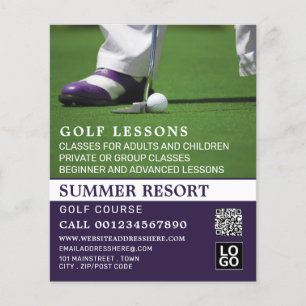 Golf Putt, GoIf Lesson Advertising Flyer