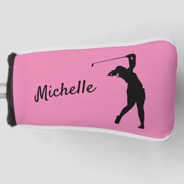 Golf Putter Cover "golfer Michelle" pink (Front)