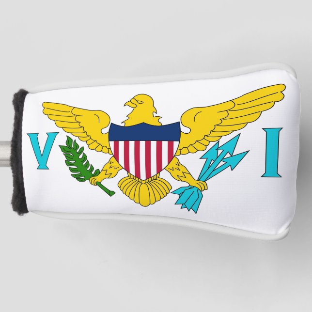 Golf Putter Cover with Flag of Virgin Islands, USA (Front)