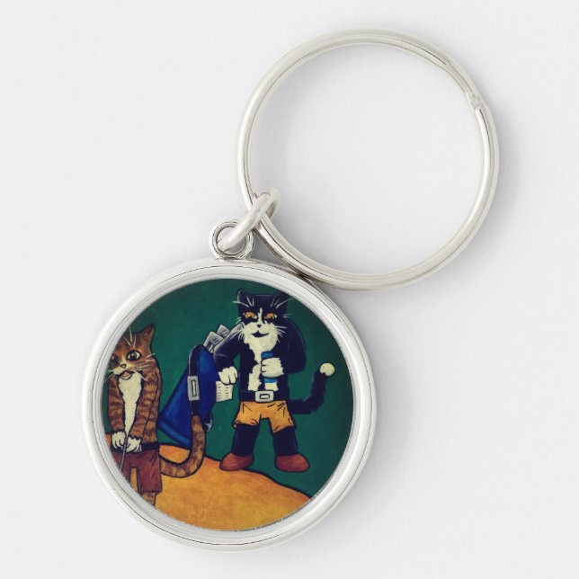 Golf Putting Cats Key Ring (Front)