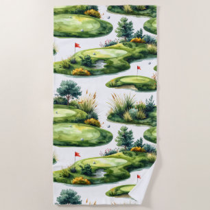 Golf Putting Green Beach Towel