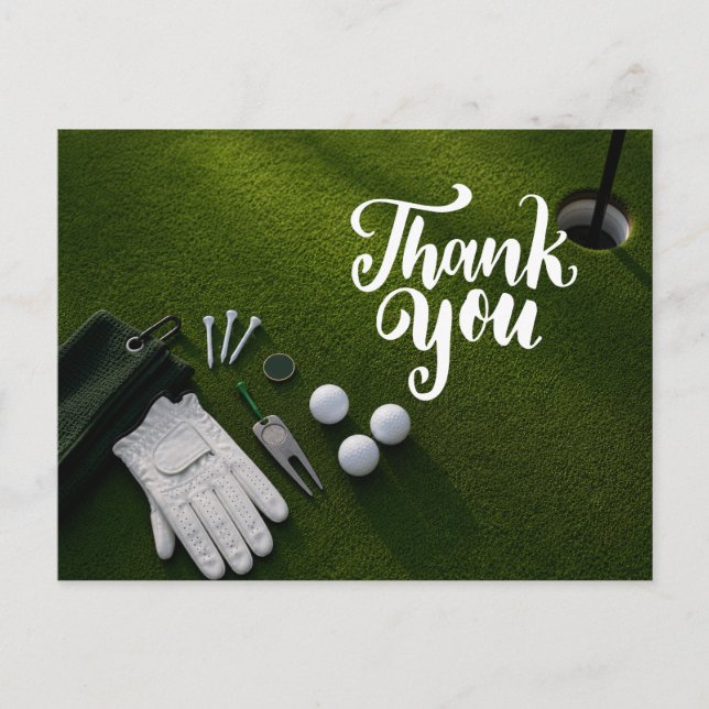 Golf Putting Green Flat Lay Collection Postcard (Front)