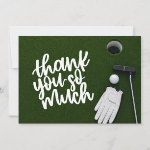 Golf Putting Green Flat Lay  Thank You Card