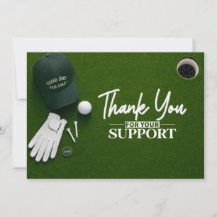 Golf Putting Green Flat Lay Thank You Card