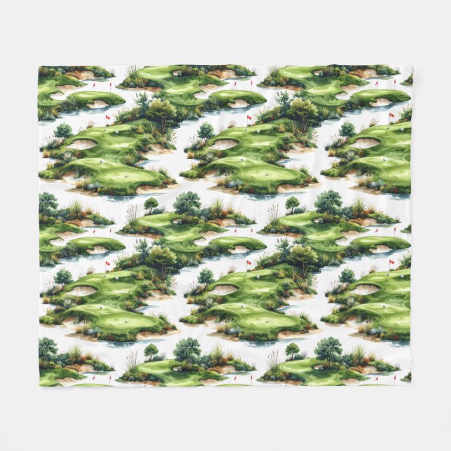 Golf Putting Green Fleece Blanket (Front (Horizontal))