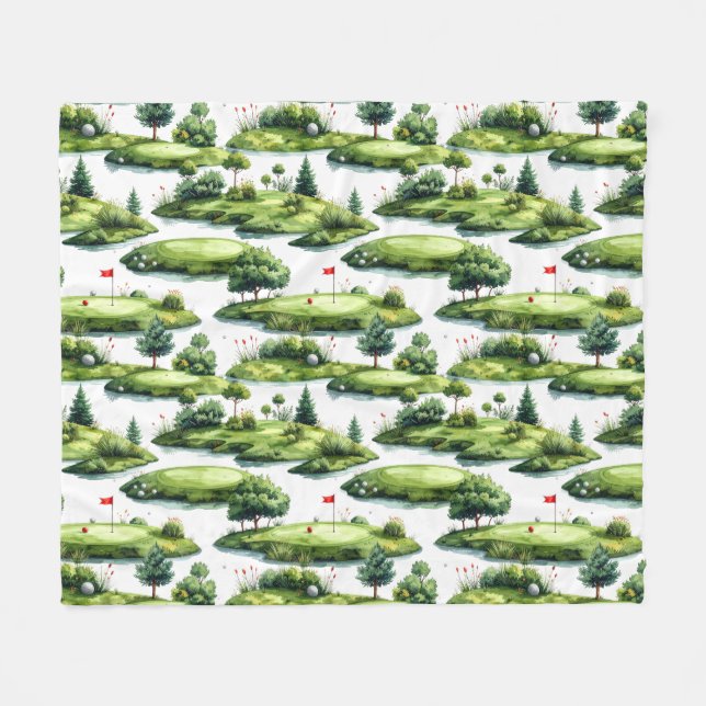 Golf Putting Green Fleece Blanket (Front (Horizontal))