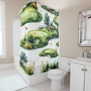 Golf Putting Green Shower Curtain