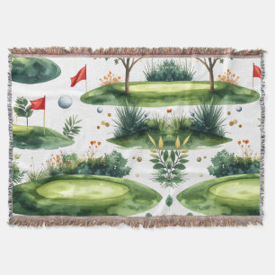Golf Putting Green Throw Blanket