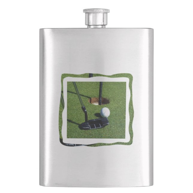 Golf Putting The Green , Classic Hip Flask (Front)