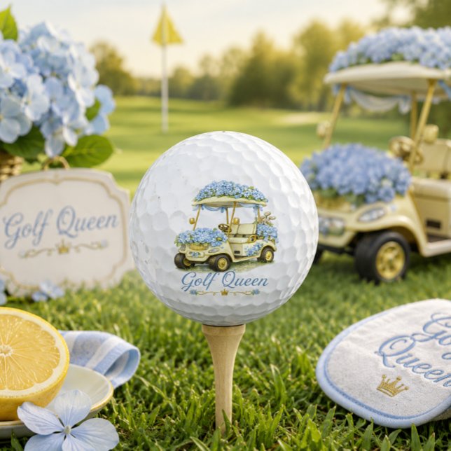 Golf Queen Floral Fairway Golf Balls (Elegant Golf Queen golf ball gift for women golfers, tournaments, birthdays & country club prizes)