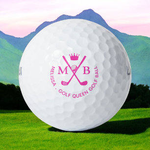 Golf Queen Golf Ball Pink Feminine Monogram