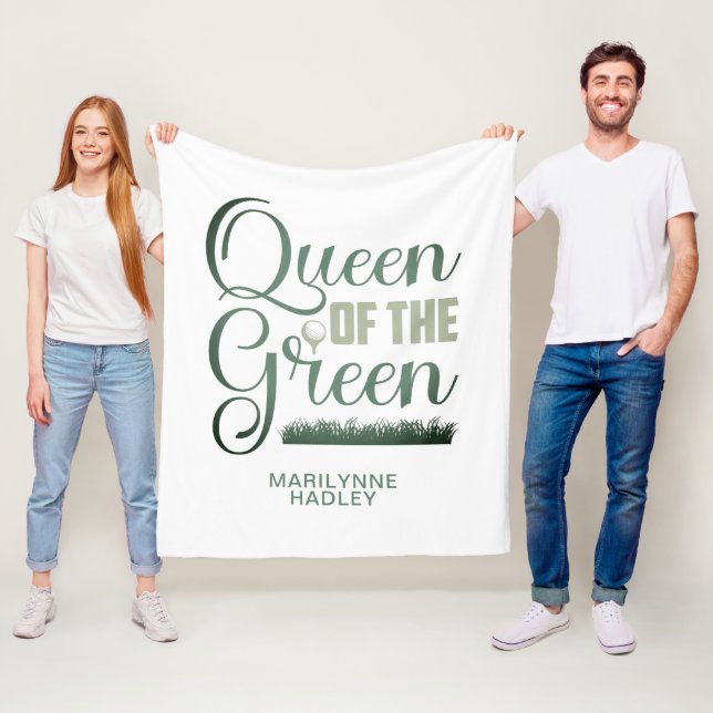 Golf Queen Of The Green Sporty Fleece Blanket (In Situ)
