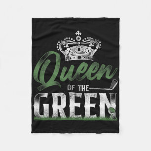 Golf Queen Vintage Crown Queen Of The Green  Fleece Blanket
