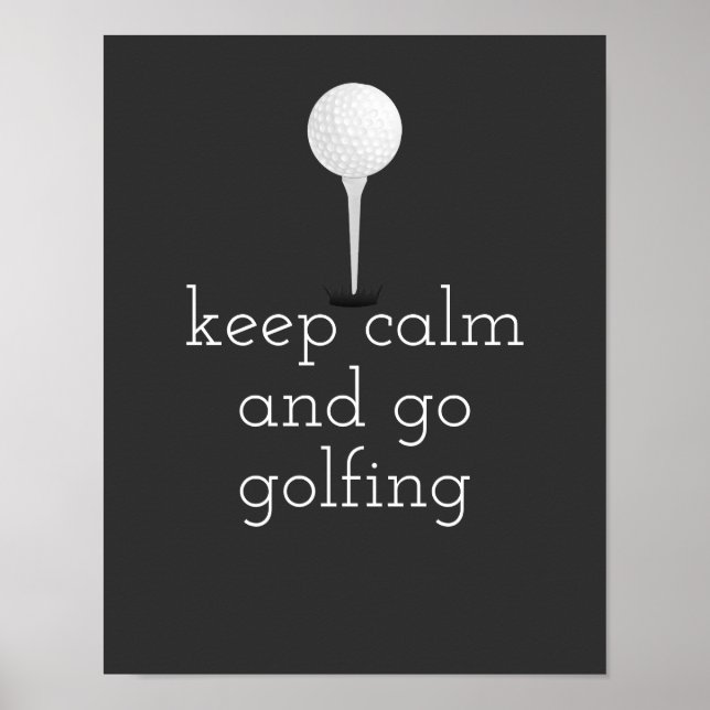 golf quote poster for golfers gray and white (Front)
