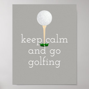 golf quote poster for golfers grey and white