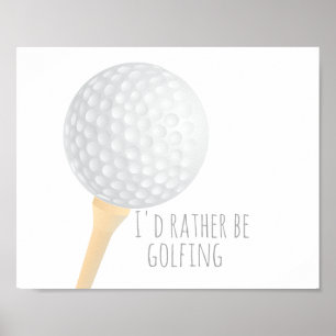 golf quote poster for golfers grey and white