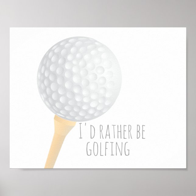 golf quote poster for golfers grey and white (Front)