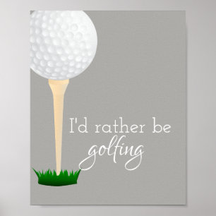 golf quote poster for golfers grey and white