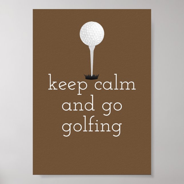 golf quote poster for golfers tan and white (Front)