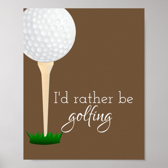 golf quote poster for golfers tan and white (Front)