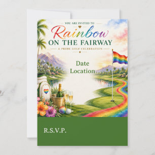 Golf Rainbow on the Fairway Pride Golf Celebration Invitation