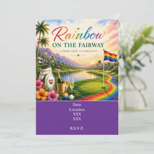 Golf Rainbow on the Fairway Pride Golf Celebration Invitation