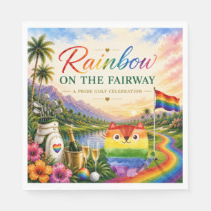 Golf Rainbow on the Fairway Pride Golf Celebration Napkin