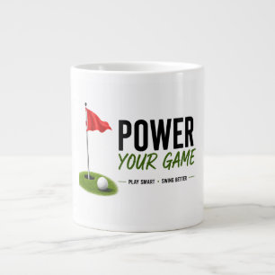 Golf Red Flag Golf Lifestyle Typography Design  Large Coffee Mug