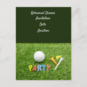 Golf rehearsal Wedding Dinner Invitation Postcard