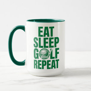 Golf Repeat Mug, Eat Sleep Golf Funny Gift Cup