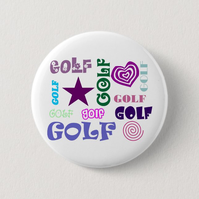 Golf Repeating 6 Cm Round Badge (Front)